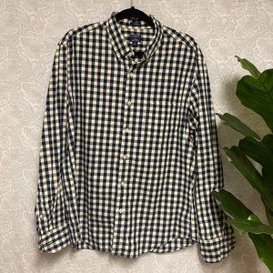 J Crew Black & White Checkered Button Down